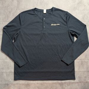 Snap-on Tools Long Sleeve Henley Mesh Performance Shirt Men's Size XXL Black 🖤
